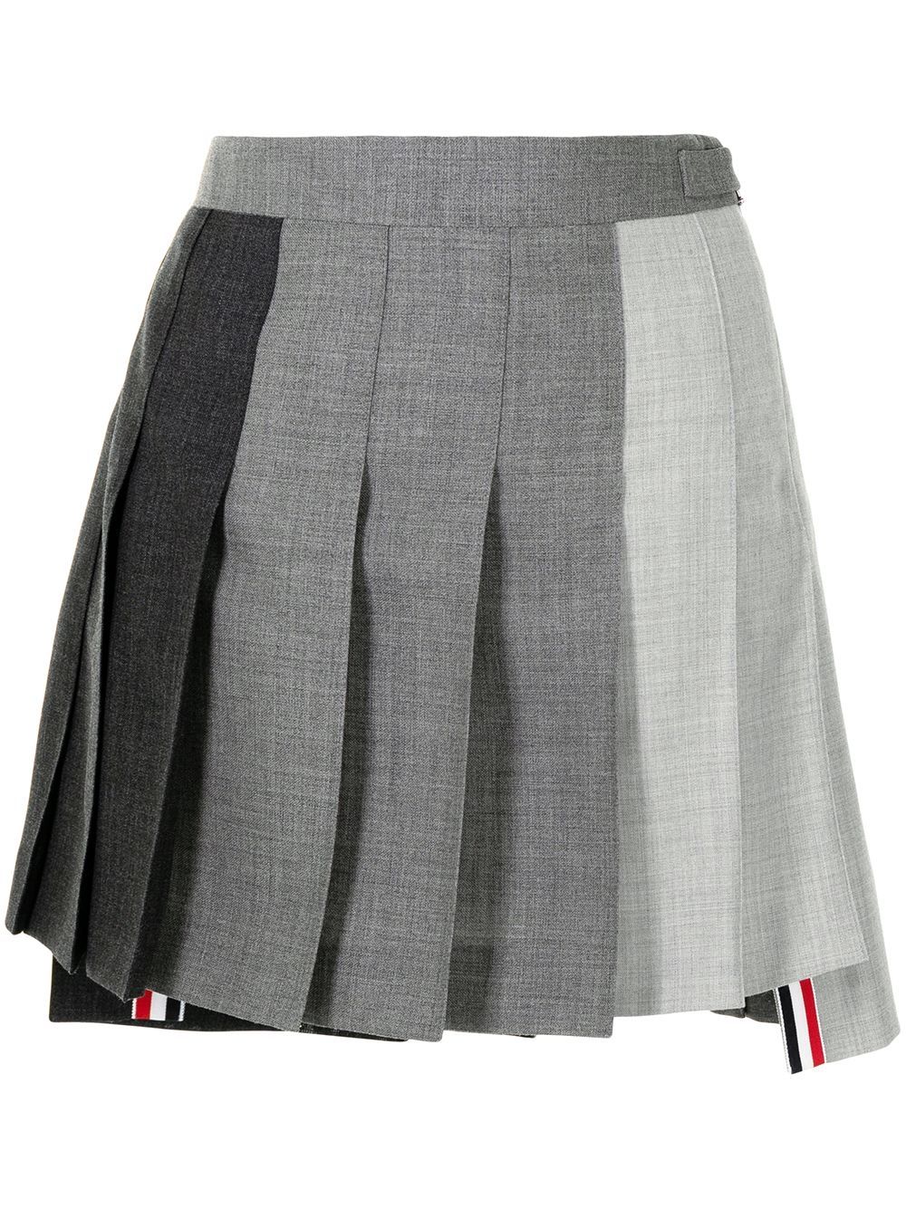 Thigh Length Dropped Back Pleated Skirt Funmix - Fit 1 - In 2Ply Fresco Dark Grey