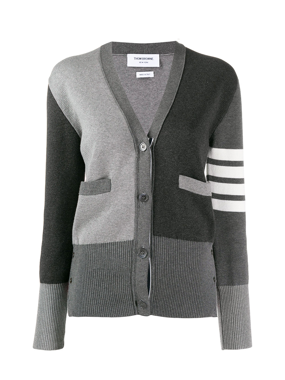 Funmix Crepe 4-Bar Cardigan (Tonal Grey)