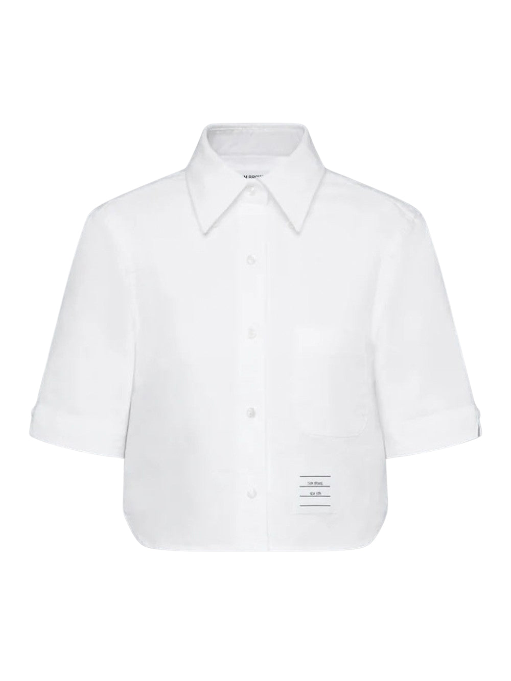 Oxford Cropped Short Sleeve Shirt White