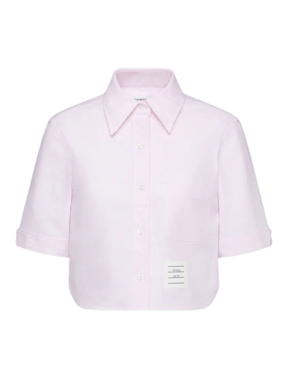 Oxford Cropped Short Sleeve Shirt Light Pink