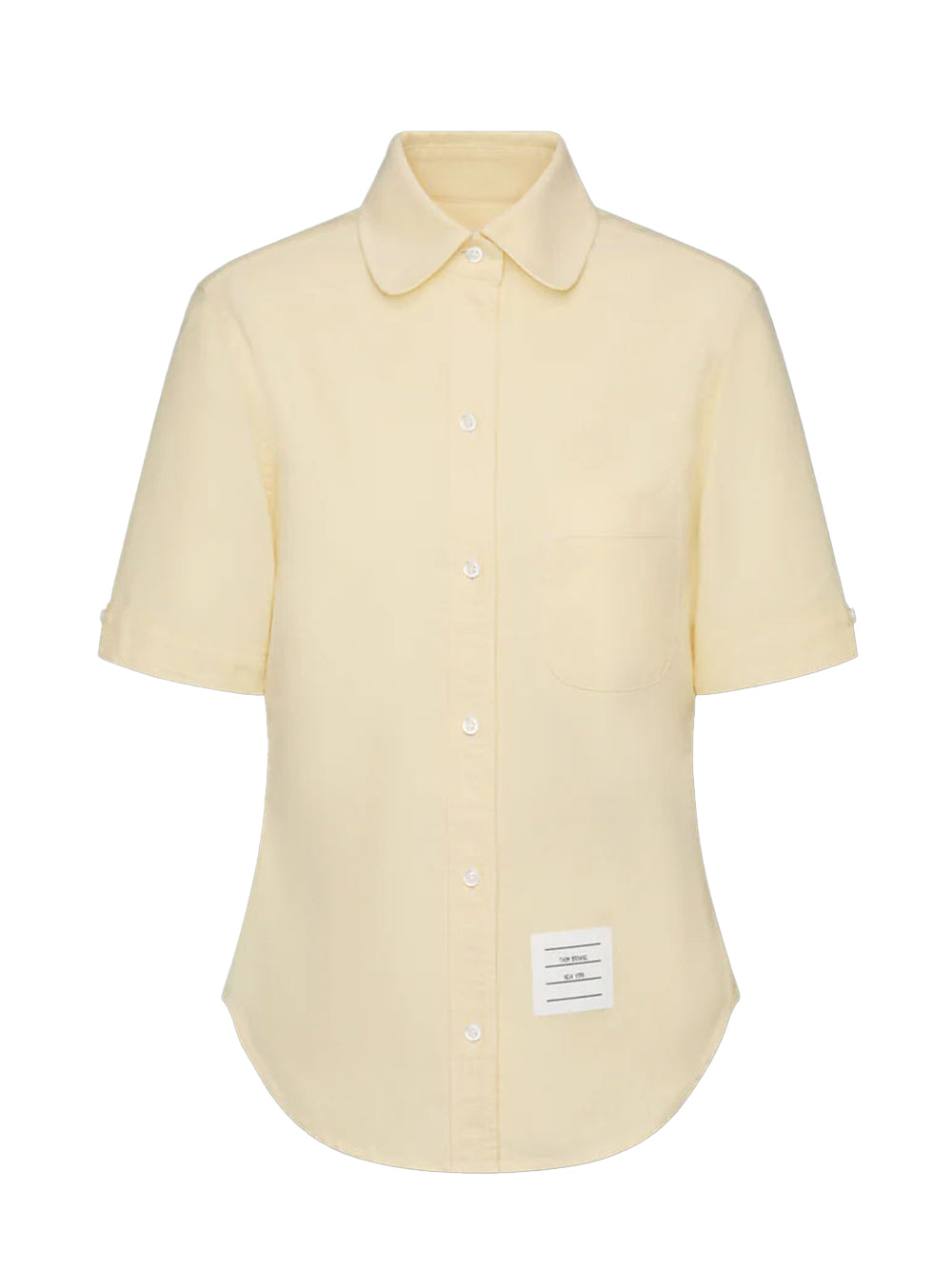 Oxford Round Collar Short Sleeve Shirt Yellow