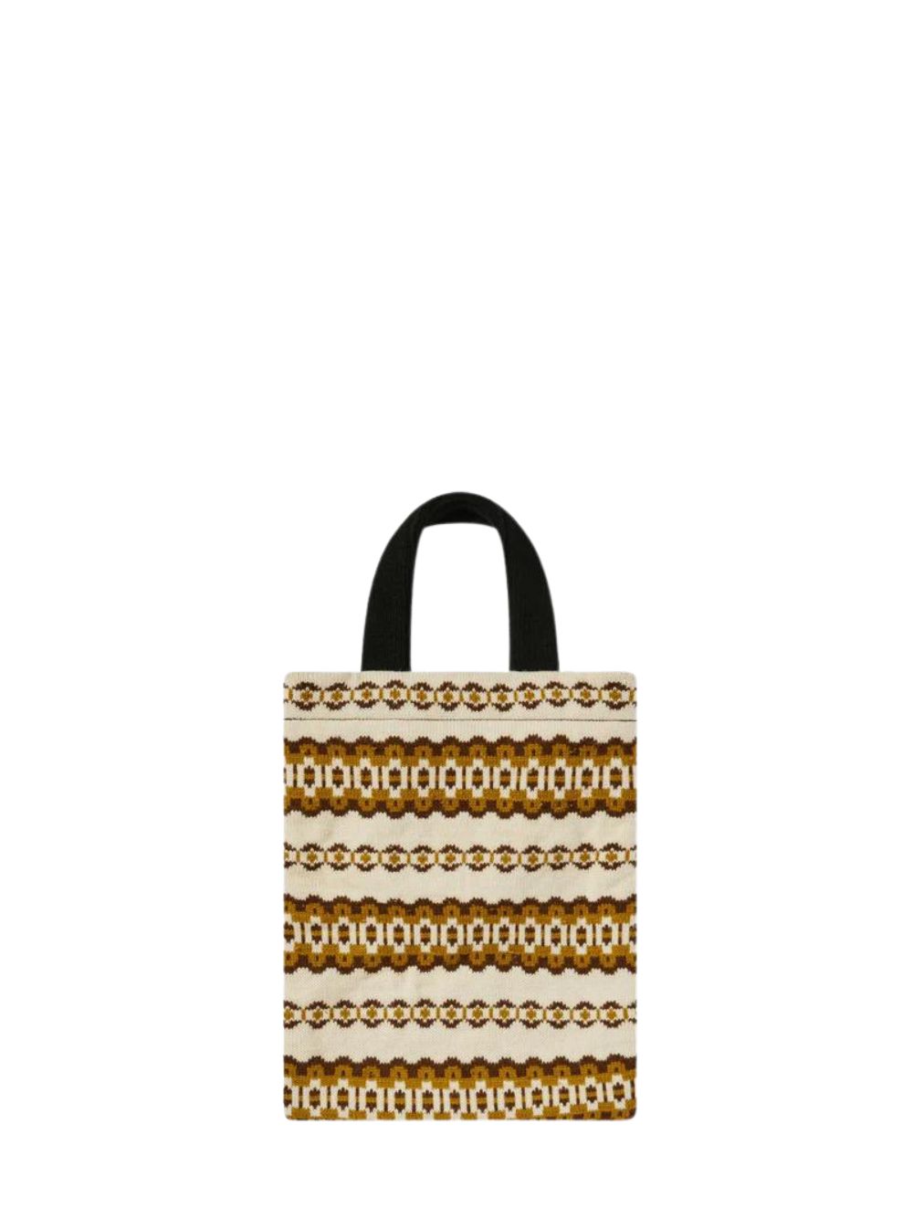 Jacquard Knit Bag "Live Free" Black