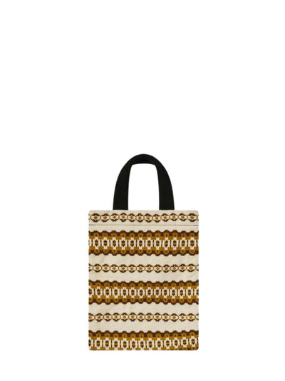 Jacquard Knit Bag "Live Free" Black