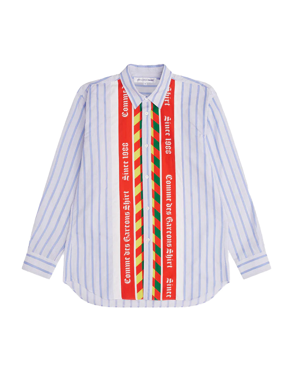 Men's Striped Football Scarf Placket Shirt Stripe/mix