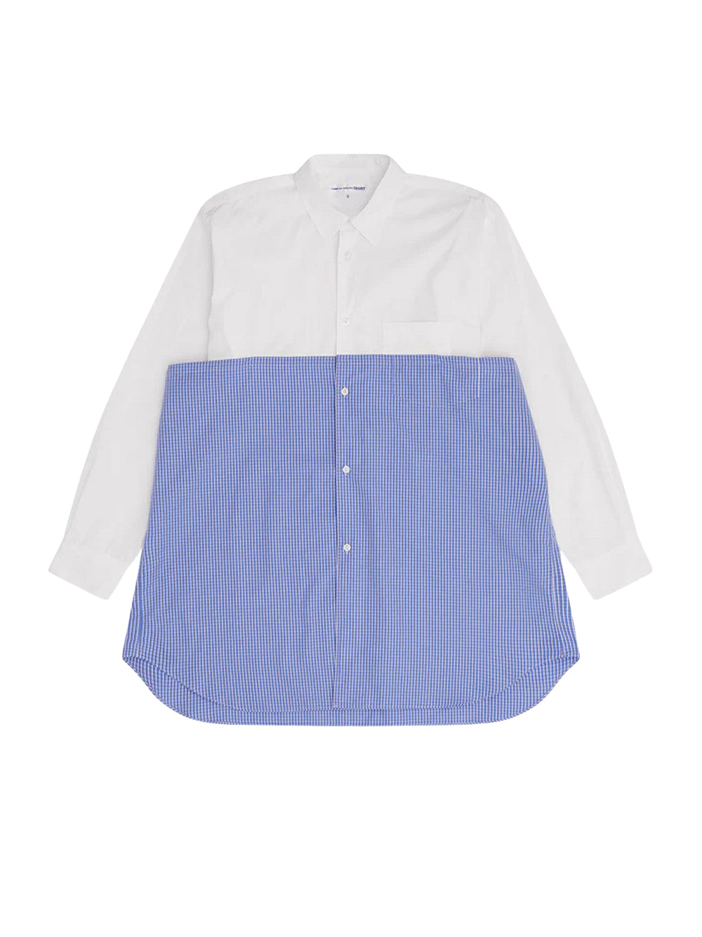 Men's Gingham Panel Shirt White/Blue