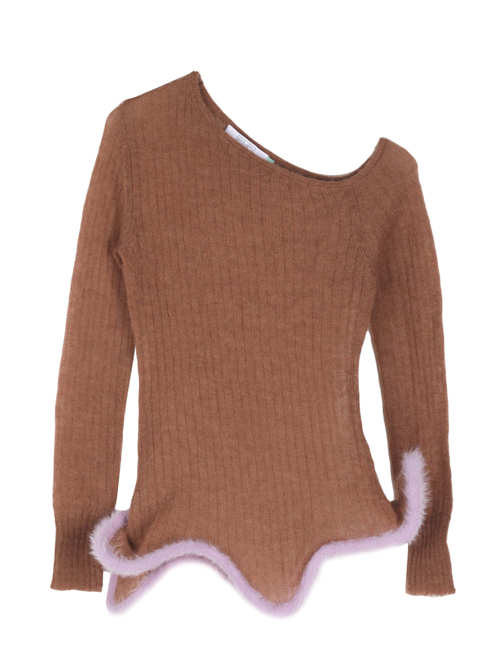 Pixie Alpaca Wavy Long Sleeve Top Cozy Brown