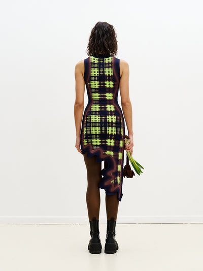 Brooklyn Wavy Dress Neon Lime