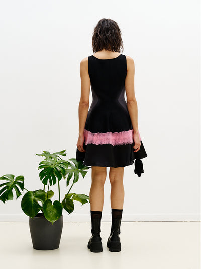 Senna Needle Punch Mini Dress Pink & Black