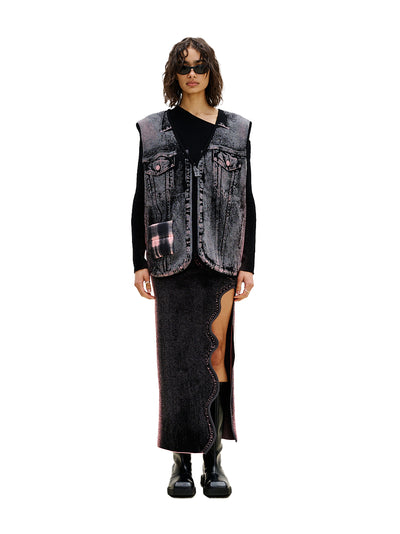 Avril Reversible Quilted Vest Pink & Black