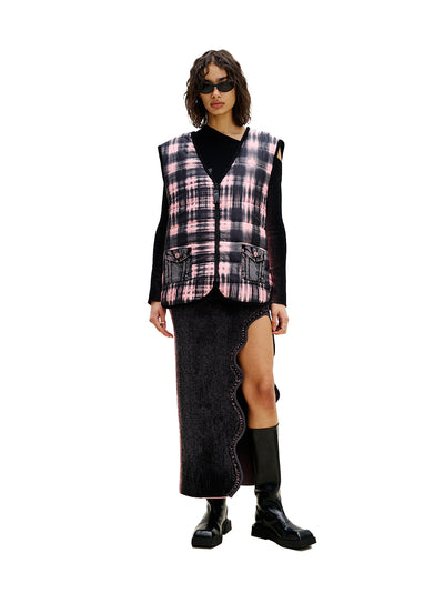 Avril Reversible Quilted Vest Pink & Black