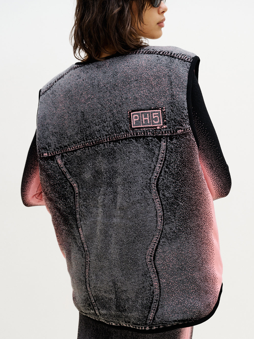 Avril Reversible Quilted Vest Pink & Black
