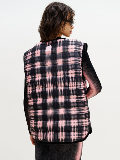 Avril Reversible Quilted Vest Pink & Black