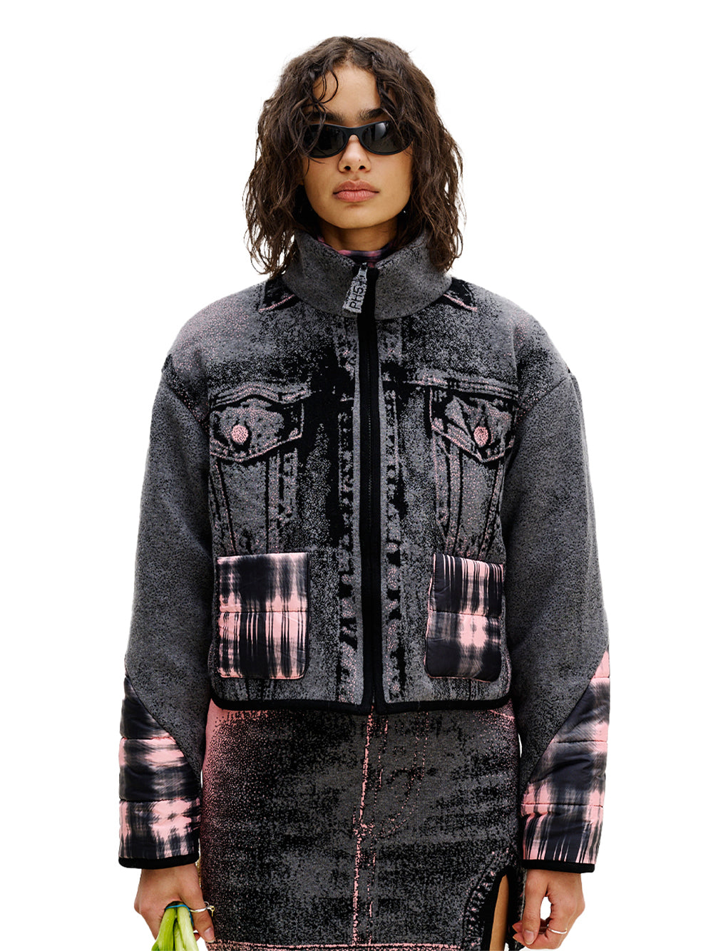 Ororo Reversible Quilted Jacket Pink & Black