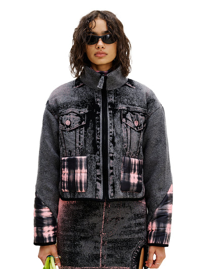 Ororo Reversible Quilted Jacket Pink & Black