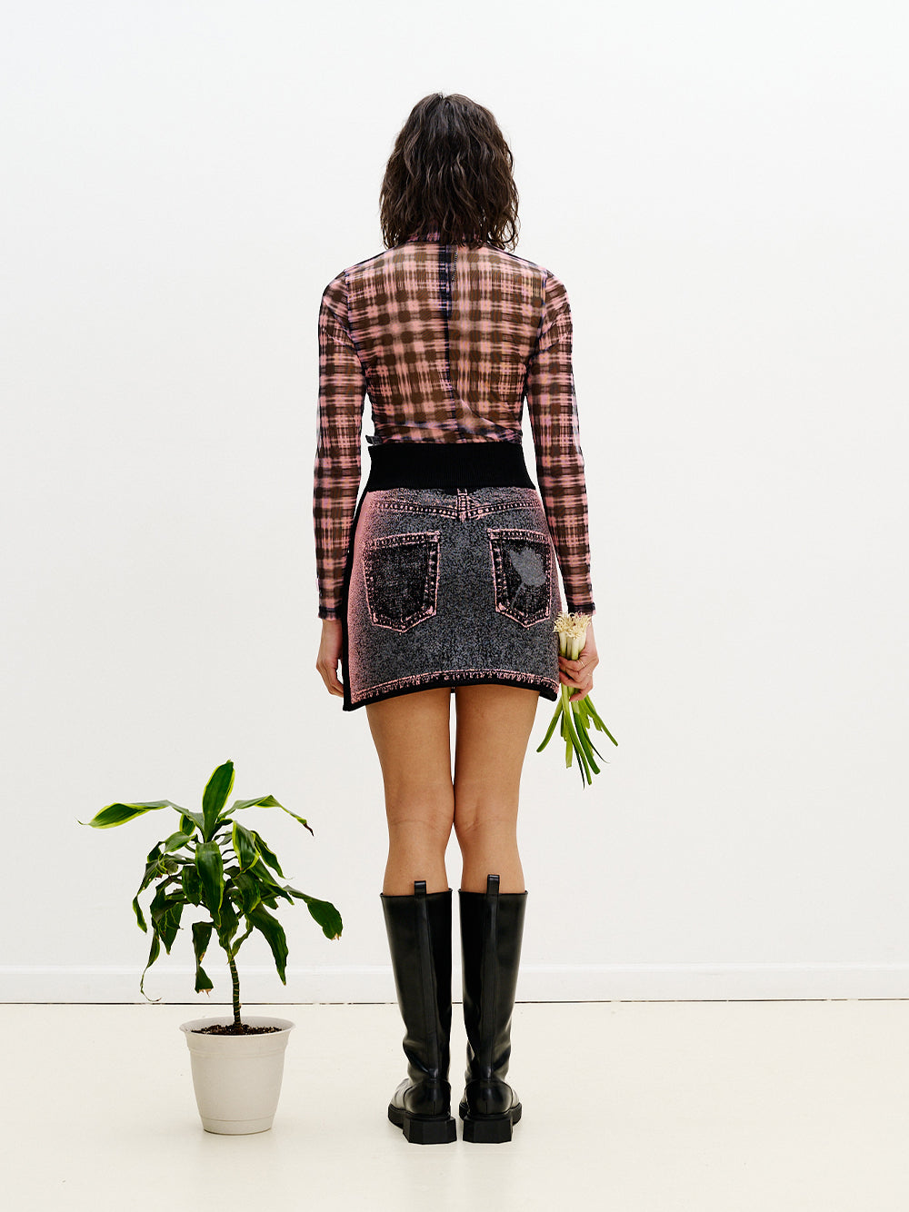 Rhoda Reversible Quilted Skirt Pink & Black