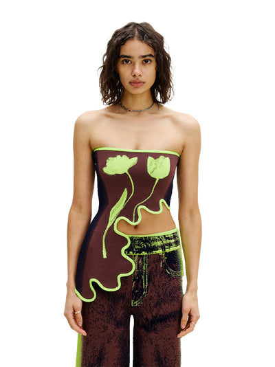 Pomelo Wavy Bra Top Neon Lime