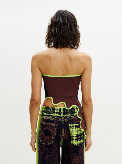 Pomelo Wavy Bra Top Neon Lime