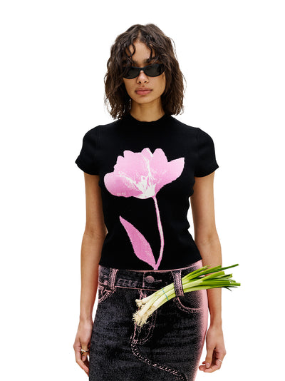Hana Uv Reactive Flower Tshirt Uv Reactive