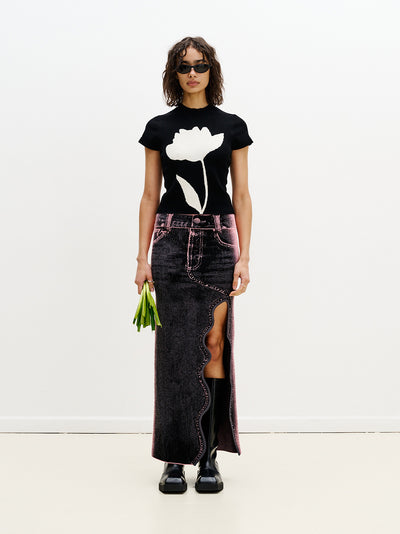 Hana Uv Reactive Flower Tshirt Uv Reactive