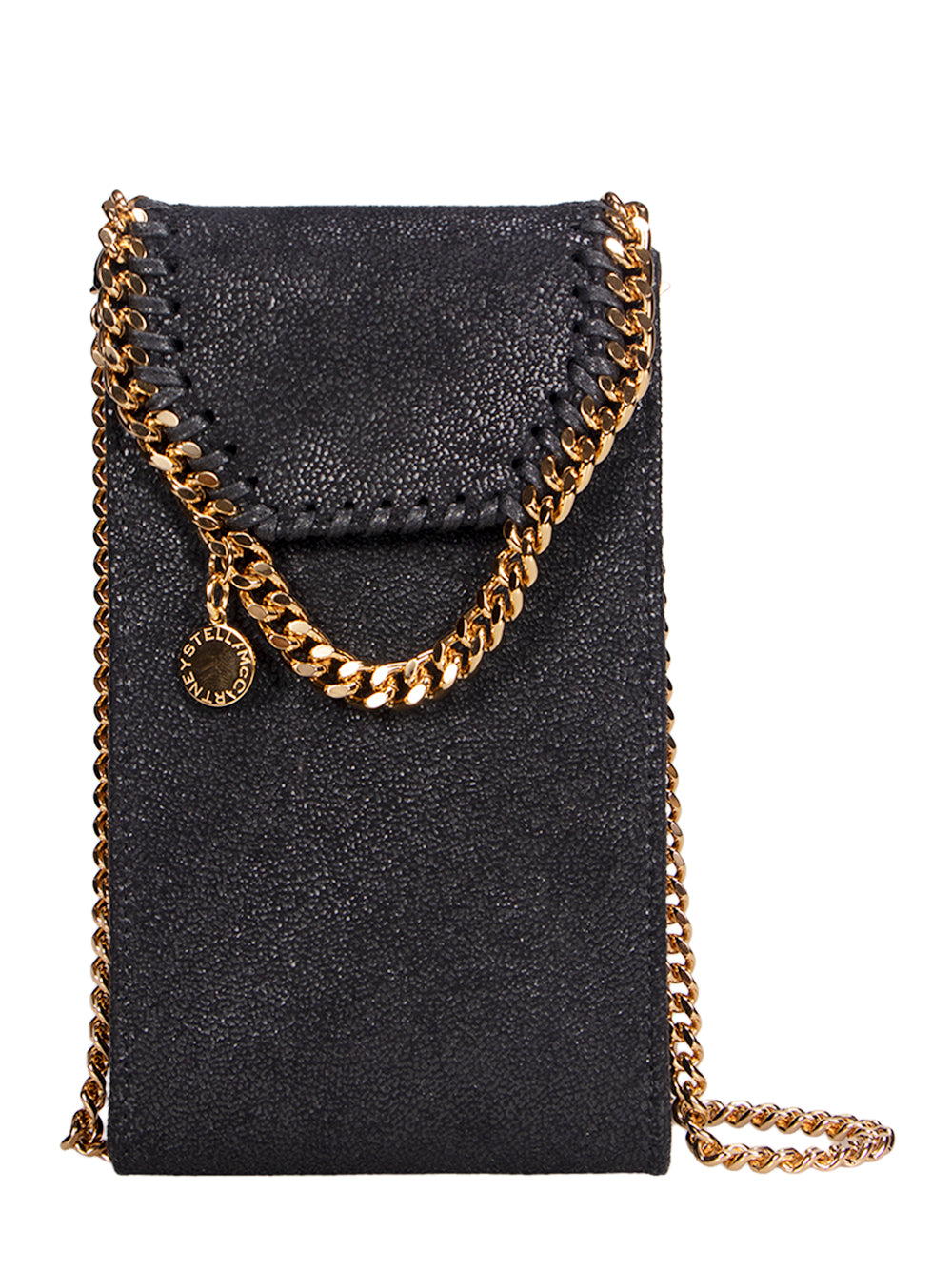 Falabella Crossbody Phone Pouch Gold Chain (Black)