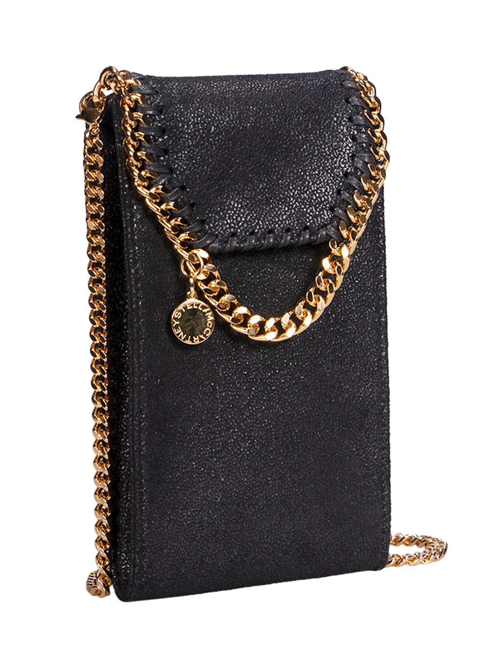 Falabella Crossbody Phone Pouch Gold Chain (Black)