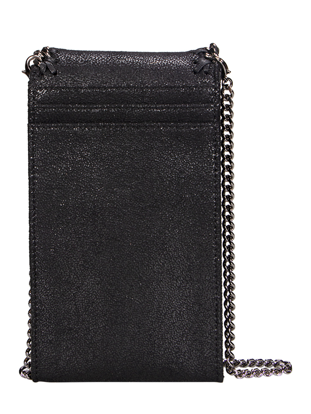 Falabella Crossbody Phone Pouch Silver Chain (Black)