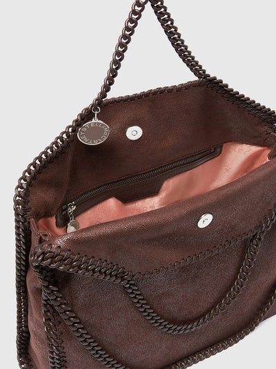 Falabella Fold-Over Enamel Tote Bag (Mahogany)