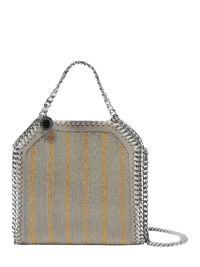 Falabella Metallic Chain-Embroidered Tiny Tote Bag (Metallic)