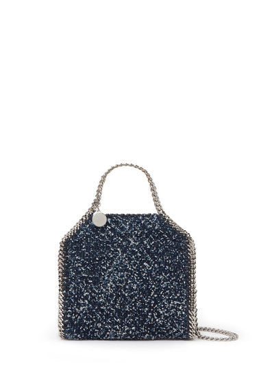 Falabella Tiny Bouclé Tote (Speckled Blue)