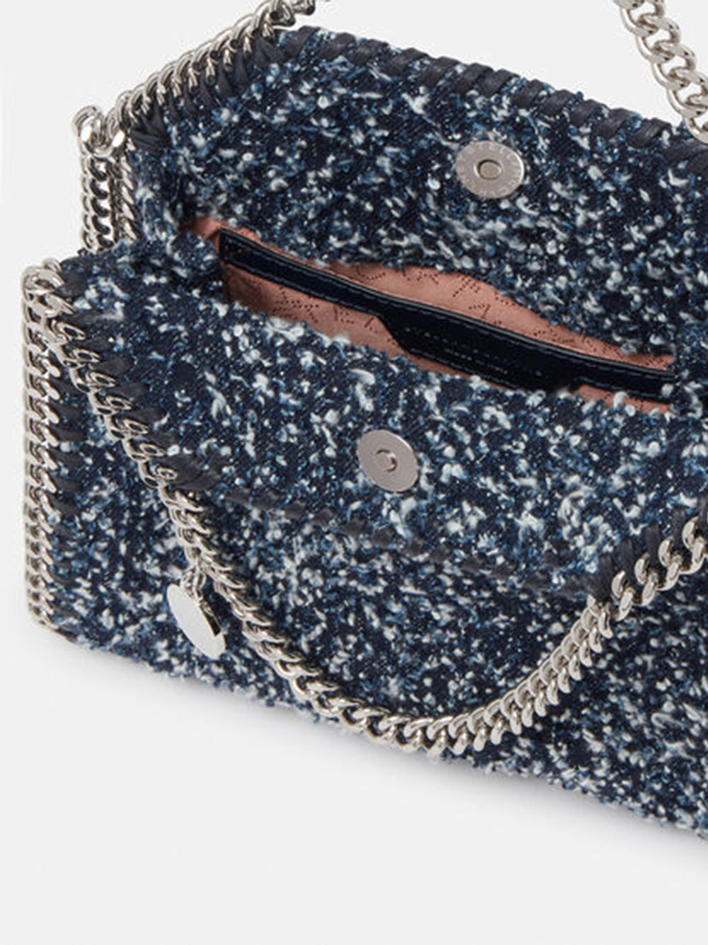 Falabella Tiny Bouclé Tote (Speckled Blue)