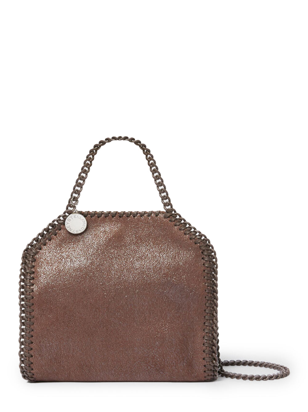 Falabella Tiny Enamel Tote Bag (Mahogany)