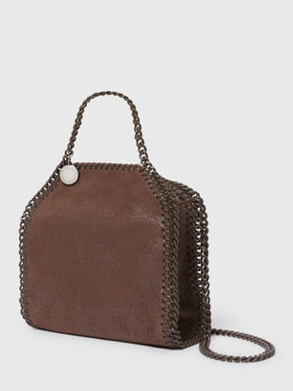 Falabella Tiny Enamel Tote Bag (Mahogany)