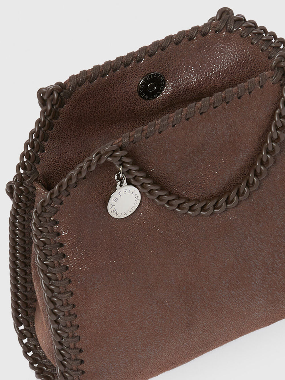 Falabella Tiny Enamel Tote Bag (Mahogany)