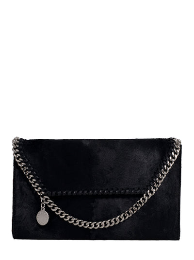 Falabella Wallet With Strap Silver Chain (Black)