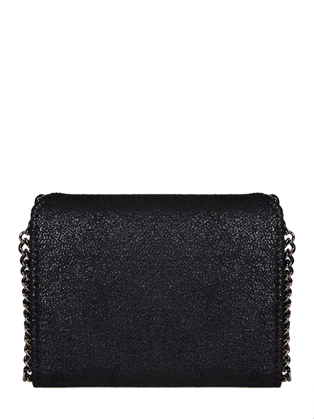 Falabella Wallet with Strap Silver Chain (Black)