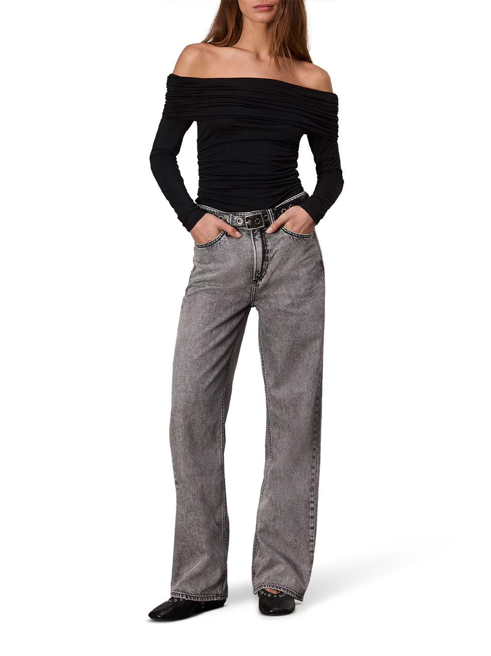 Featherweight Wide Leg Logan Jean (Slate Grey)