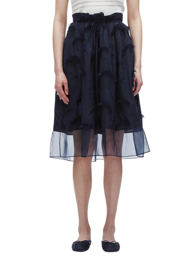 Fil Coupé Midi Skirt (Midnight)