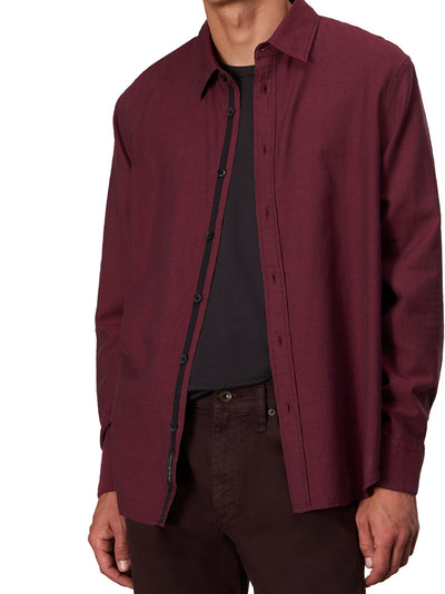 Finch Zig Zag Dobby Long Sleeve Shirt (Red Stripe)