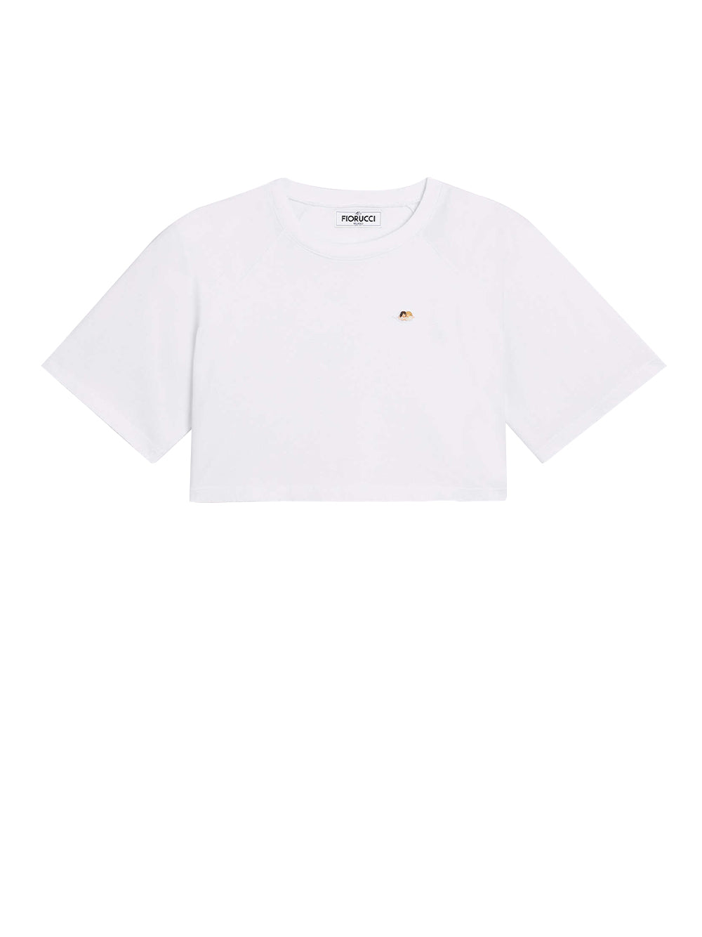 Angel Patch Cropped Padded T-Shirt (White)