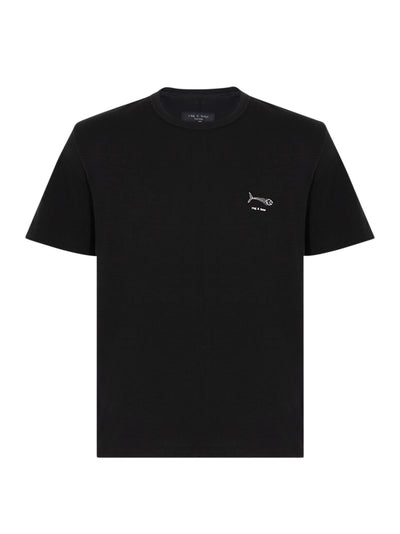 Fish Bone Embroidered Tee (Black)
