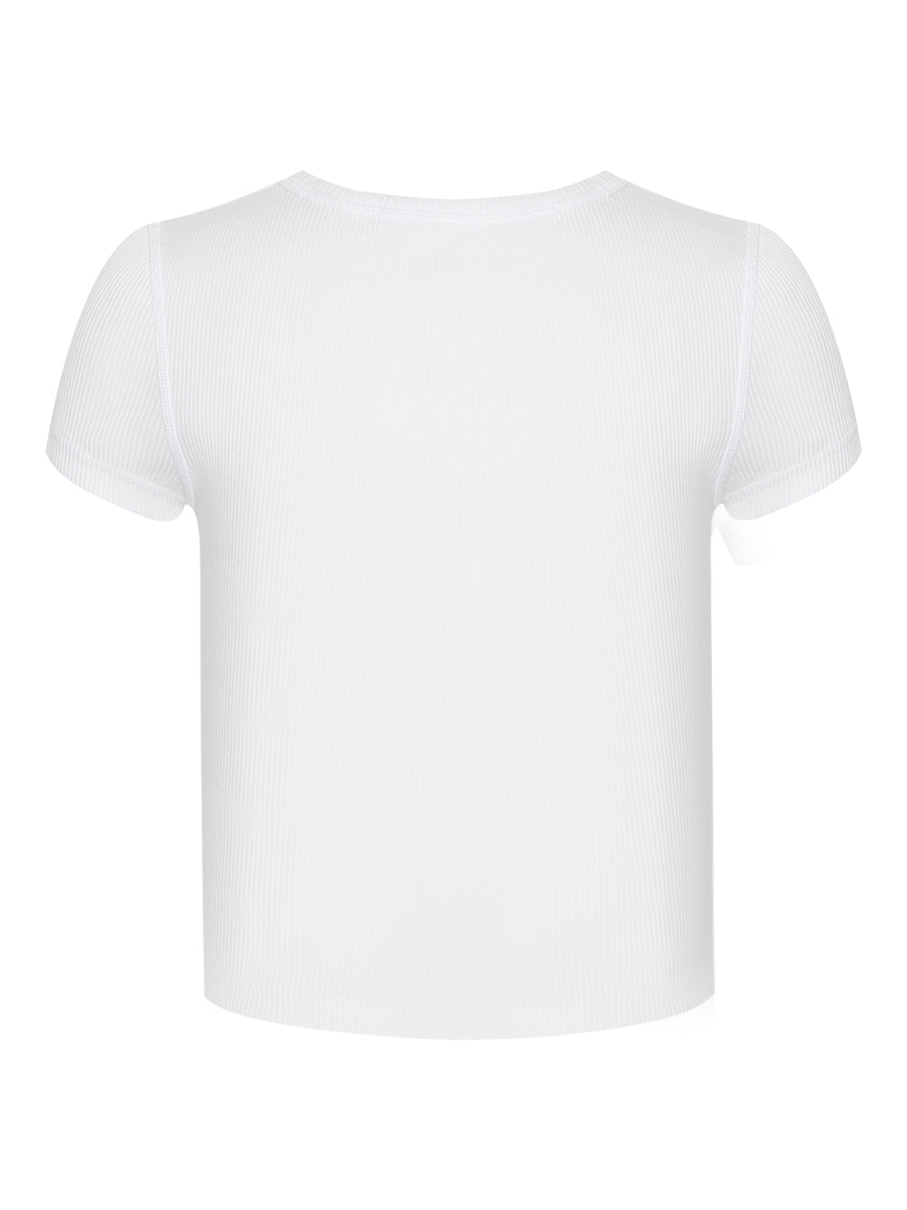 Fitted Tee With Hotfix Cursive Logo (White)