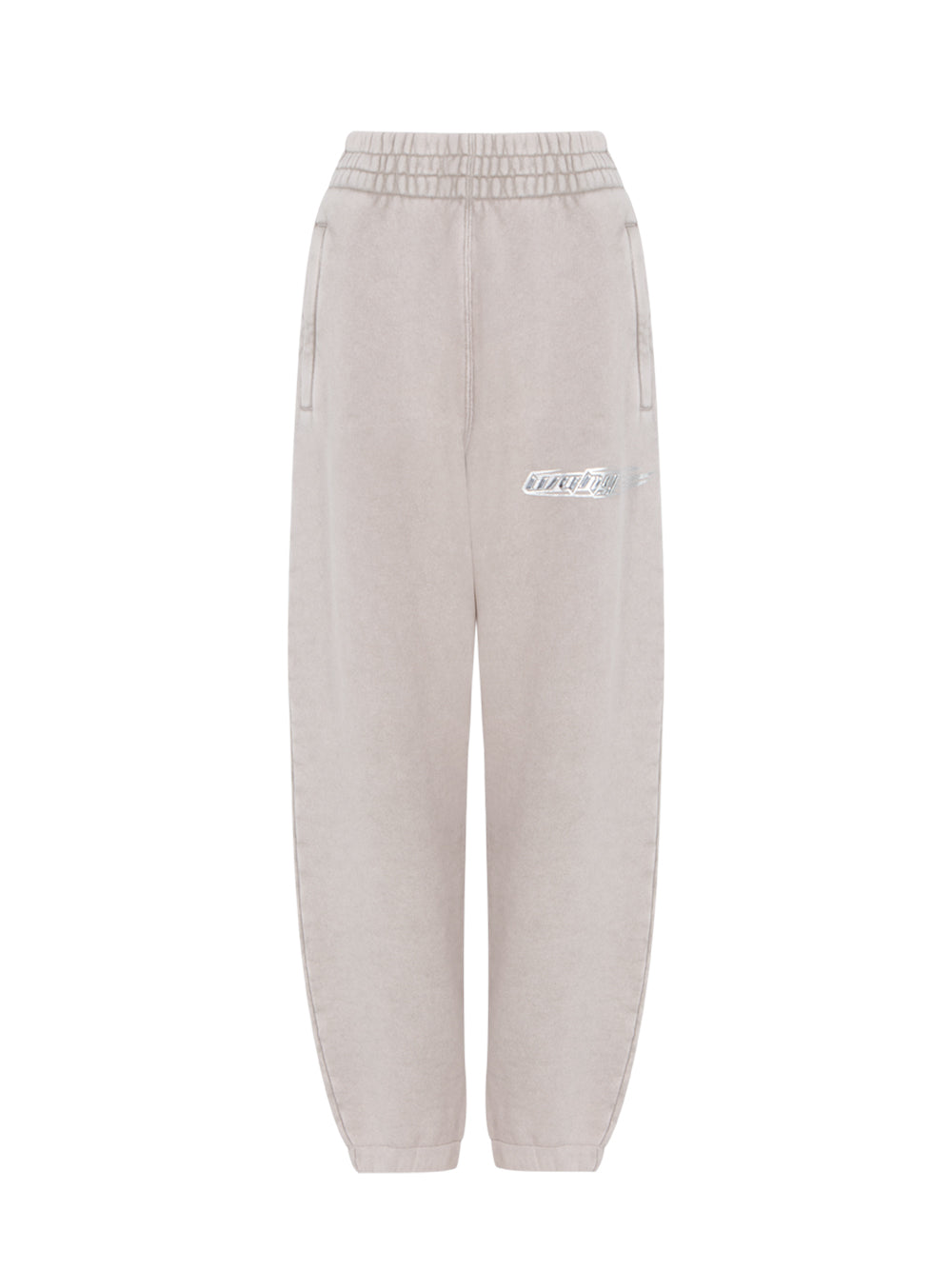 Flame Logo-Embossed Sweatpants (Washed Oyster)