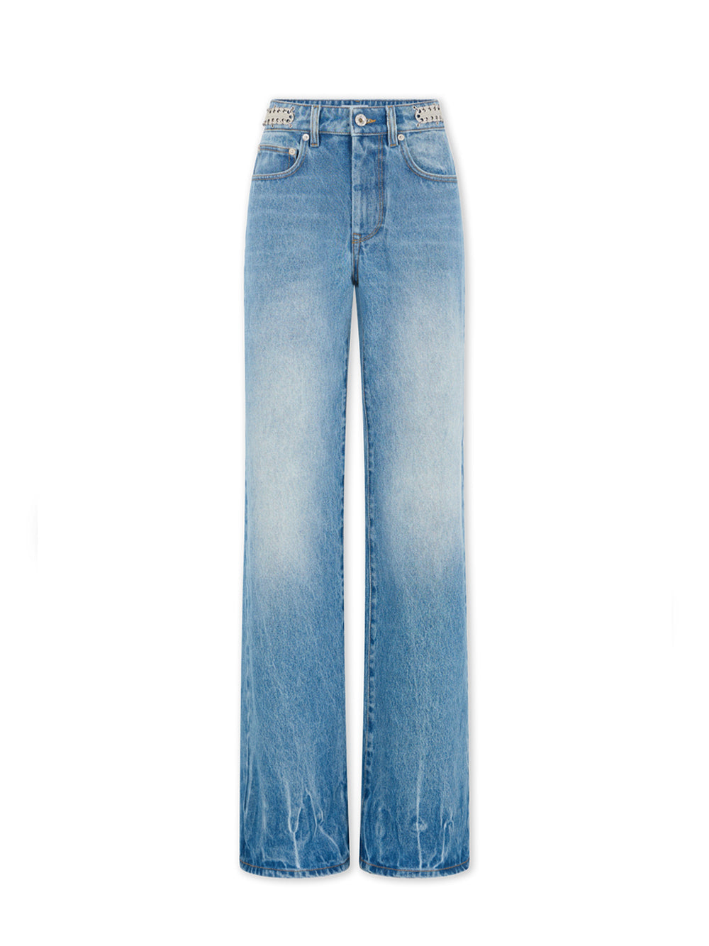 Flared Jeans Embellished With 1969 Discs (Blue)