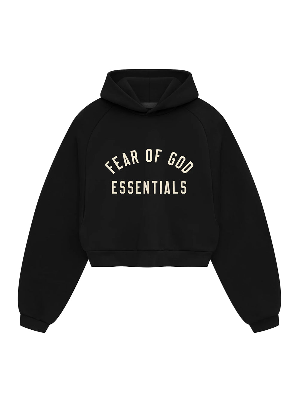 Fleece Cropped Hoodie (Black)