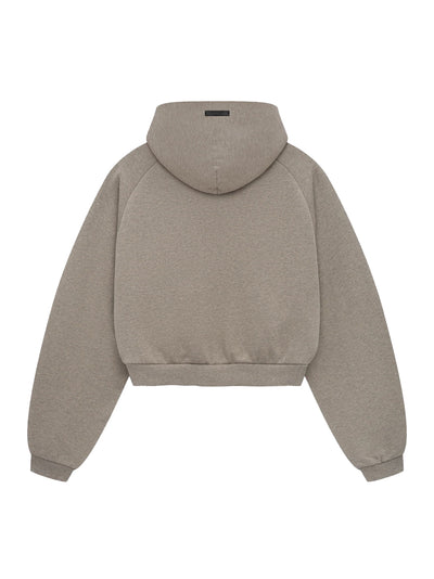 Fleece Cropped Hoodie (Heather Gray)