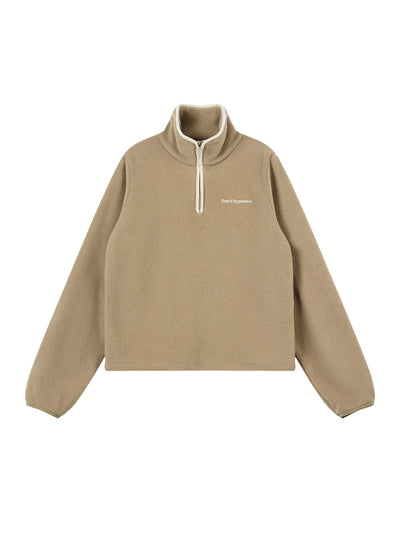 Fleece Half Zip-Up (Beige)