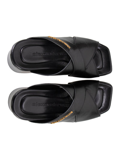 Float Criss-Cross Wedge Sandals (Black)