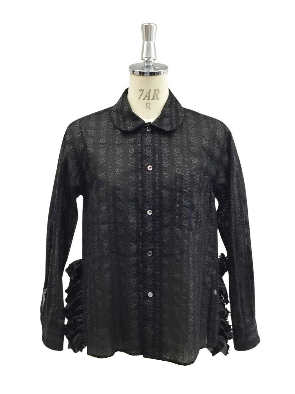 Floral Print Cotton Shirt (Black)