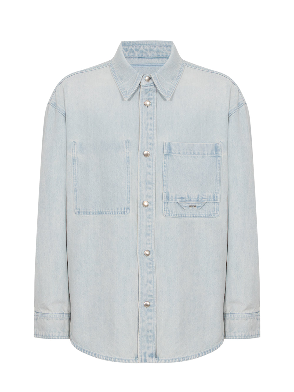 Flower Back Logo Denim Shirt (Blue)