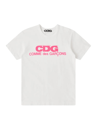 Fluorescent CDG Logo T-Shirt (Pink/White)